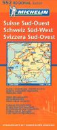 Michelin Schweiz Blad 552: Schweiz, sydvest - Geneve-Lausanne-Neuchatel-Fribourg-Sion