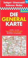 Deutschland Generalkarte Extra Blad 11: Stuttgart, Schwarzwald, Bodensee, Neckar