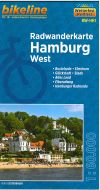 Radwanderkarte Hamburg West: Buxtehude, Elmshorn, Glückstadt, Stade, Altes Land, Elberadweg, Hamburger Radrunde